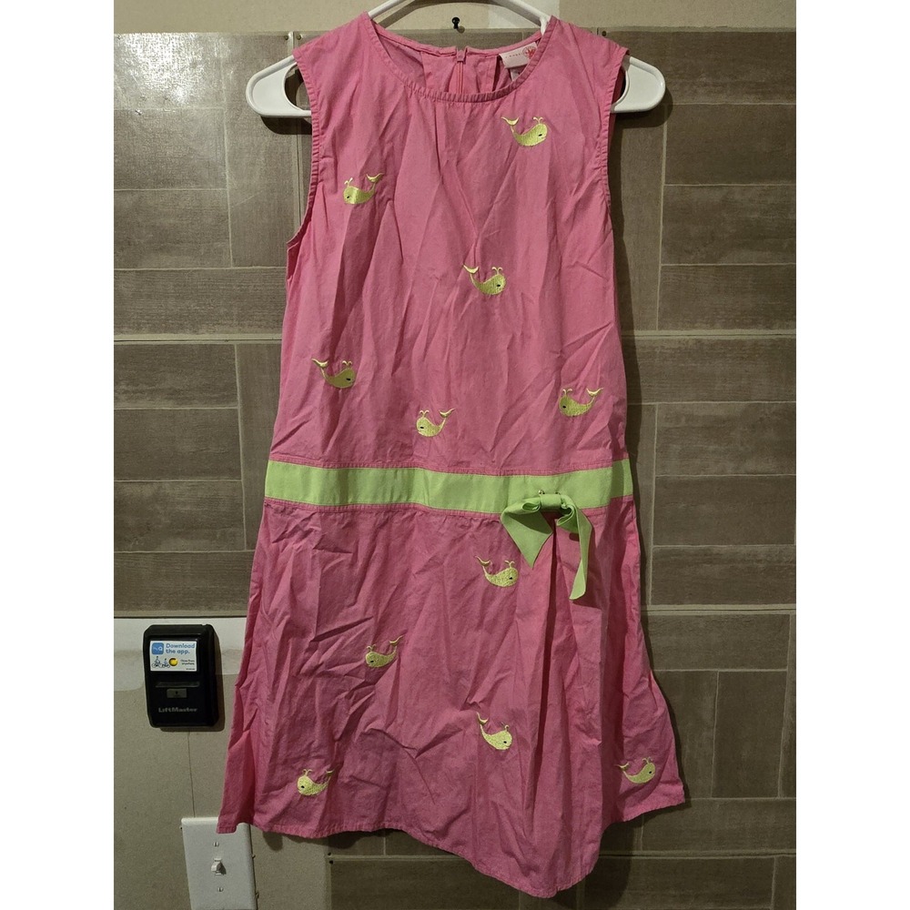 JK J. Khaki Authentic Dress Size 16 Pink /w Green Whales Girls Sleeveless